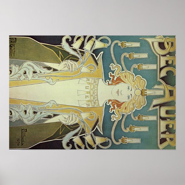Póster Alphonse Mucha Art Deco (Frente)