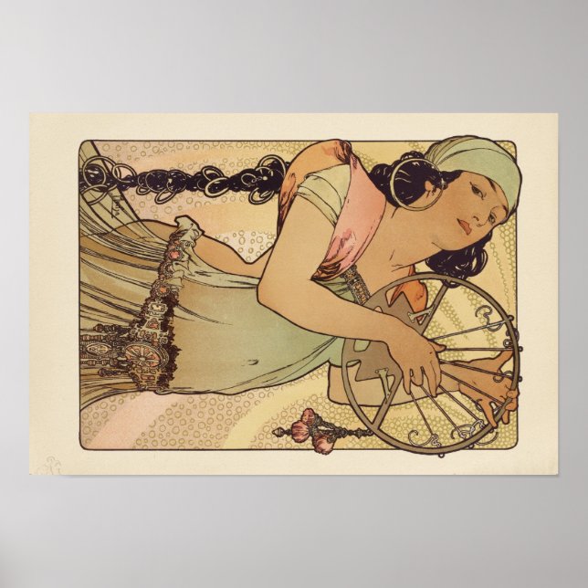 Póster Alphonse Mucha Art Deco (Frente)