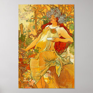 Poster Alphonse Mucha Art Nouveau Autumn