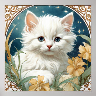 Poster Alphonse Mucha Art Nouveau Kitten