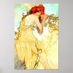 Poster Alphonse Mucha Art Nouveau Summer