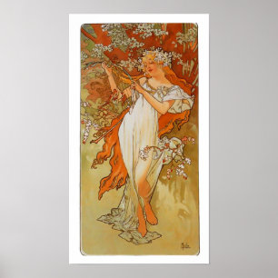 Poster Alphonse Mucha - arte Nouveau - primavera