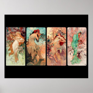 Poster Alphonse Mucha, As Quatro Estações (1896)