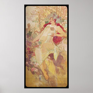 Poster Alphonse Mucha Automne Autumn