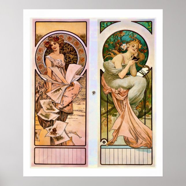 Póster Alphonse Mucha Champagne Anúncio (Frente)