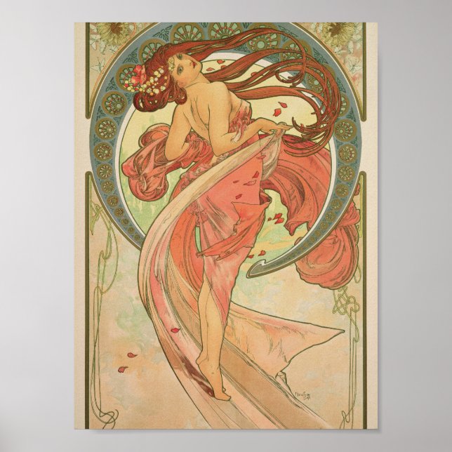 Poster Alphonse Mucha - Dança (Frente)