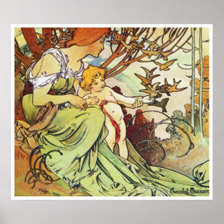 Poster Alphonse Mucha. Enfance/Infância, 1897