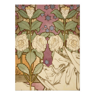Póster Alphonse Mucha Estrelas Elegantes Art Nouveau Camé
