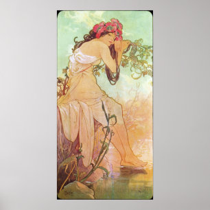 Poster Alphonse Mucha Ete/verão, 1896
