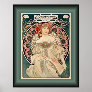 Poster Alphonse Mucha ~ F. Editora Champenois Imprimeur