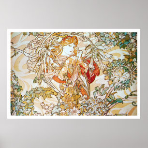 Póster Alphonse Mucha. Femme um Marguerite 1900 do La