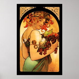 Póster Alphonse Mucha Fruta