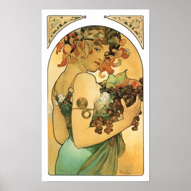 Poster Alphonse Mucha ~ Fruta (1897) (Frente)