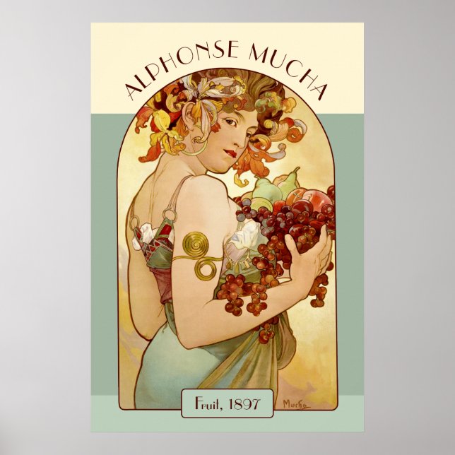Poster Alphonse Mucha Fruta Kitchen / Prosperous Business (Frente)