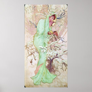 Póster Alphonse Mucha Hiver/inverno, 1896