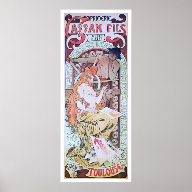 Poster Alphonse Mucha. Imprimerie Cassan Fils, 1897 (Frente)