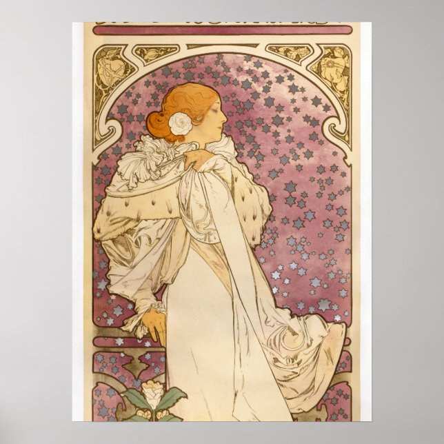 Poster Alphonse Mucha La Dame Aux Camelias: Art Nouveau  (Frente)