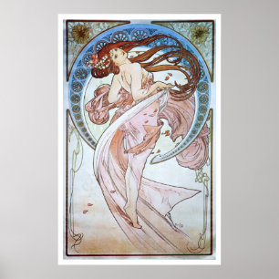 Póster Alphonse Mucha. La Danse/dança, 1898
