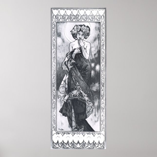 Póster Alphonse Mucha. La Lune/Moon 1902 (Frente)