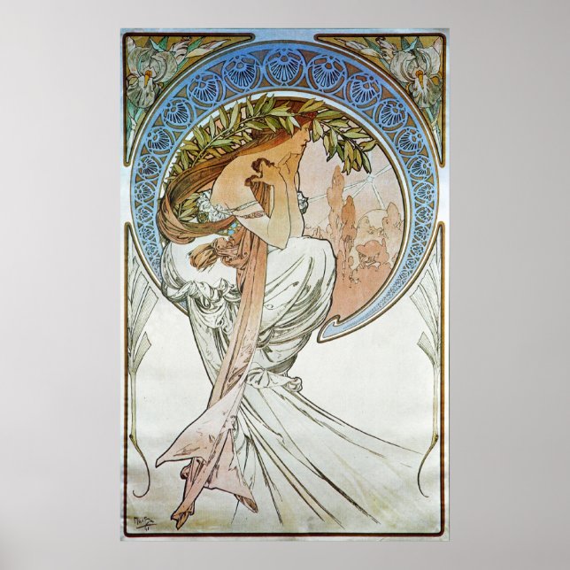Póster Alphonse Mucha. La Poesie, 1898 (Frente)