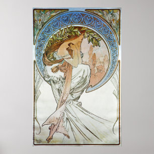Póster Alphonse Mucha. La Poesie/poesia, 1898