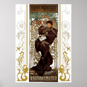 Poster Alphonse Mucha - Lorenzaccio - Art Nouveau