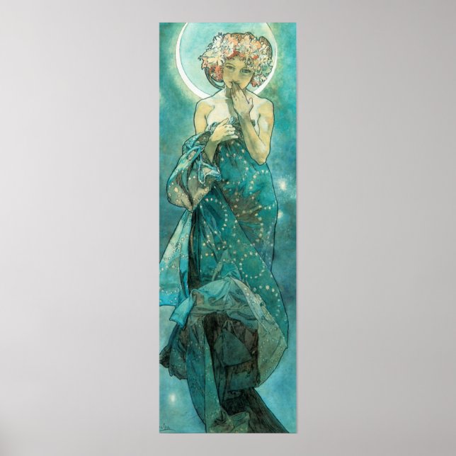 Poster Alphonse Mucha Moonlight Clair De Lune Art Nouveau (Frente)