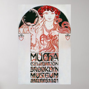 Póster Alphonse Mucha. Mucha Exposição, 1921