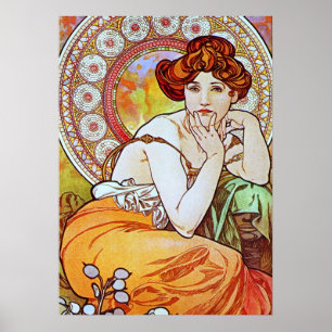 Póster Alphonse Mucha - Mulher Nouveau Nouveau #15