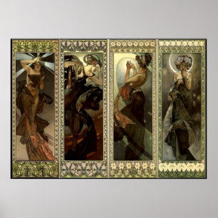 Póster Alphonse Mucha - Mulher Nouveau Nouveau #34