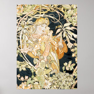 Póster Alphonse Mucha - Mulher Nouveau Nouveau #35