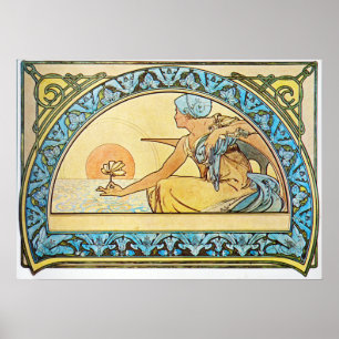 Póster Alphonse Mucha. Nenuphar/Waterlily, 1898