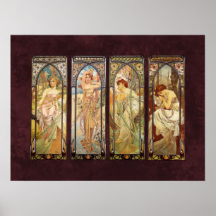Poster Alphonse Mucha, O Momento do Dia