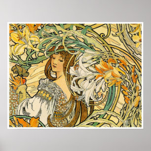 Póster Alphonse Mucha Poster: Língua das Flores