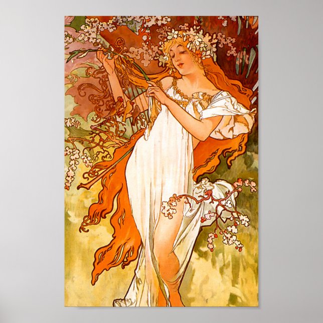 Poster Alphonse Mucha Primavera (Frente)