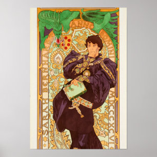 Poster Alphonse Mucha Prince e Dragon