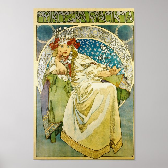 Poster Alphonse Mucha Princess Hyacinth Art Nouveau (Frente)