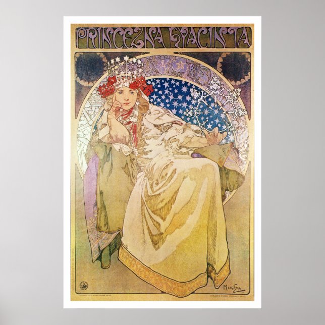 Póster Alphonse Mucha. Princezna Hyacinta, 1911 (Frente)