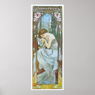 Poster Alphonse Mucha. Repos De La Nuit/Deslizador Noctur
