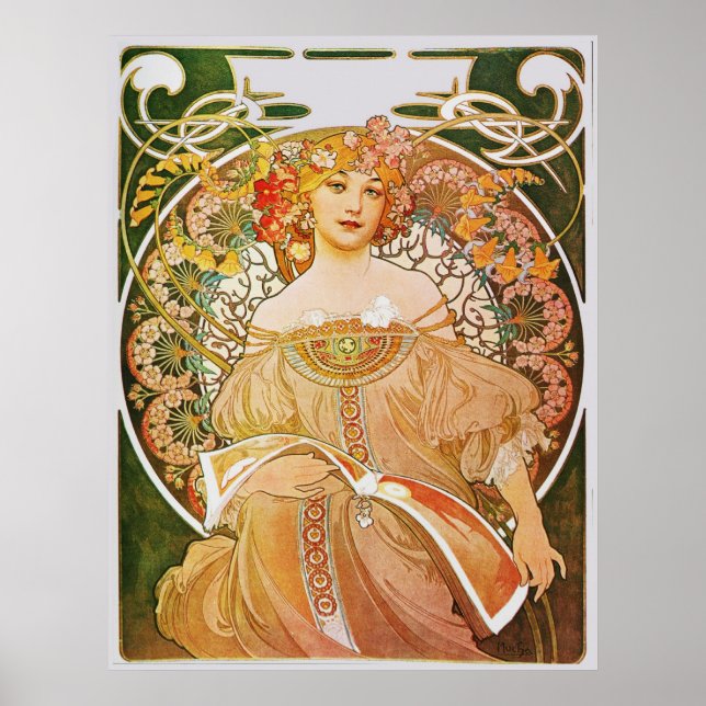 Póster Alphonse Mucha Reverie Daydree (Frente)