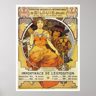 Póster Alphonse Mucha. Rua Louis Expo 1903