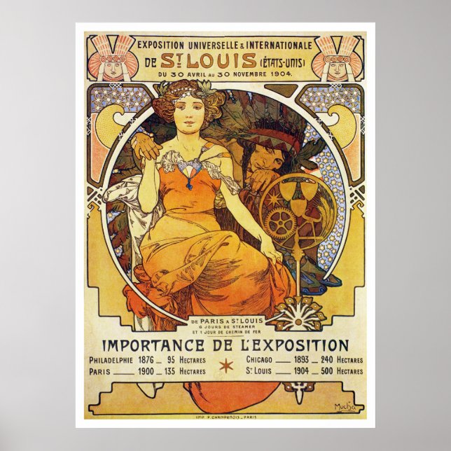 Póster Alphonse Mucha. Rua Louis Expo 1903 (Frente)