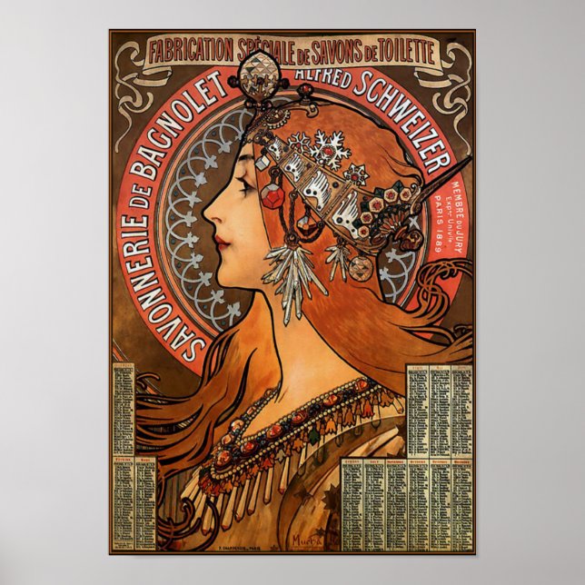 Poster Alphonse Mucha - Savonnerie de Bagnolet (Frente)