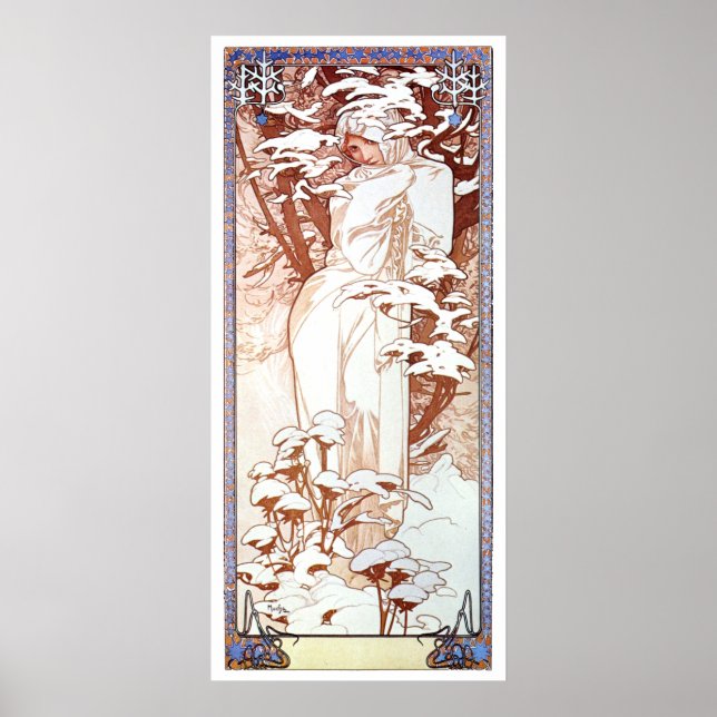 Poster Alphonse Mucha - White de inverno (Frente)