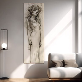 Poster Alphonse Mucha Woman Pencil Sketch Art Nouveau