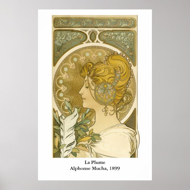 Póster Alphonse Mucha's La Plume (Frente)