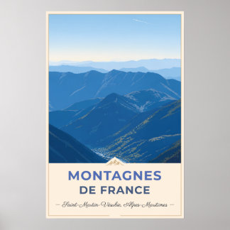 Poster Alpine Valleys of the French Alps