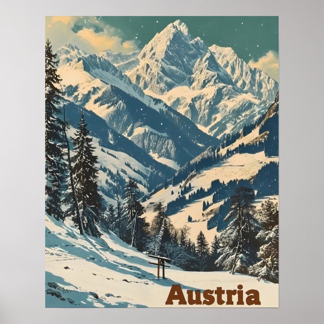 Poster Alps Austria Vintage (Frente)