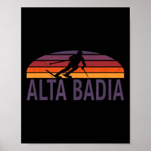 Poster Alta Badia Dolomites Itália Ski Resort Snowboard