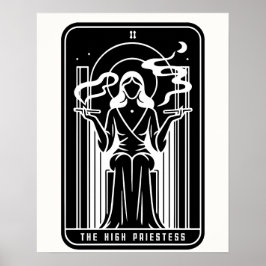 Poster Alta Sacerdotisa do Tarot Feminina Fumando Maconha